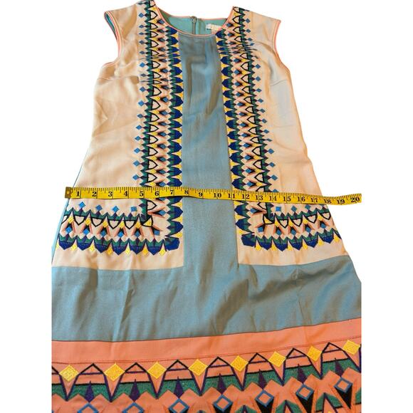 Boho Embroidered Champagne and Strawberry Dress - Size S - Picture 7 of 10